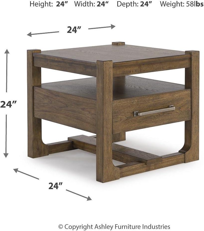 imageSignature Design by Ashley Cabalynn Casual End Table with 1 Drawer Light Brown