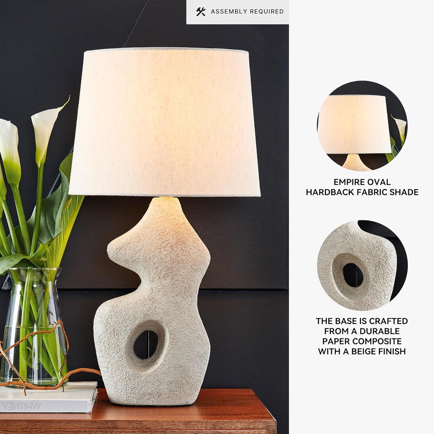 imageSignature Design by Ashley Chadrich Contemporary Paper Composite Table Lamp Set with 3Way Switch Set of 2 Beige