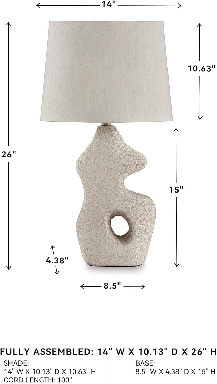 imageSignature Design by Ashley Chadrich Contemporary Paper Composite Table Lamp Set with 3Way Switch Set of 2 Beige