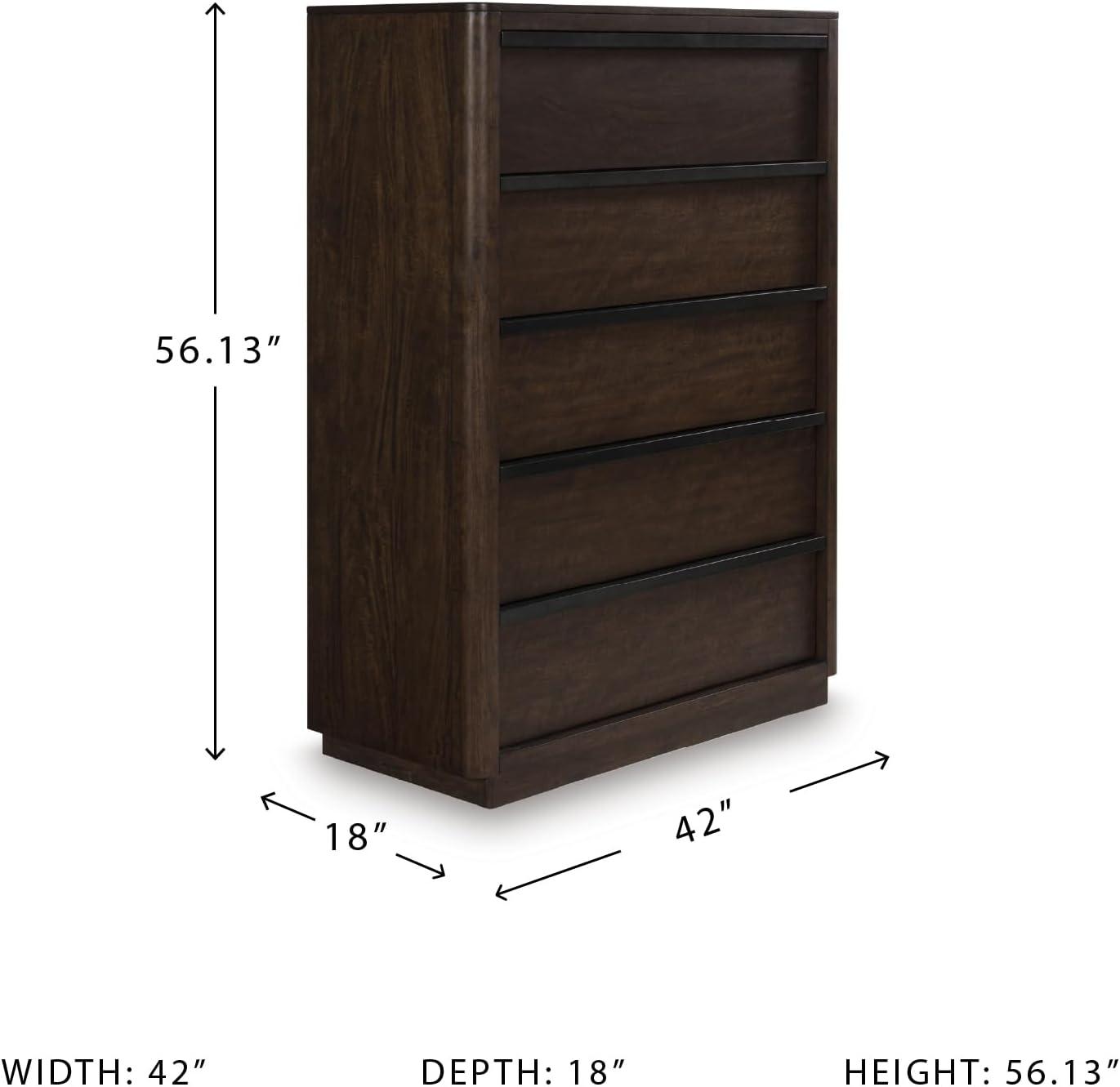 imageSignature Design by Ashley Cielden Coastal 6Drawer Dresser BronzeTone Knobs Safety Stop Textured Cane Details 6201quot W x 1965quot D x 3567quot H Light BrownBrown