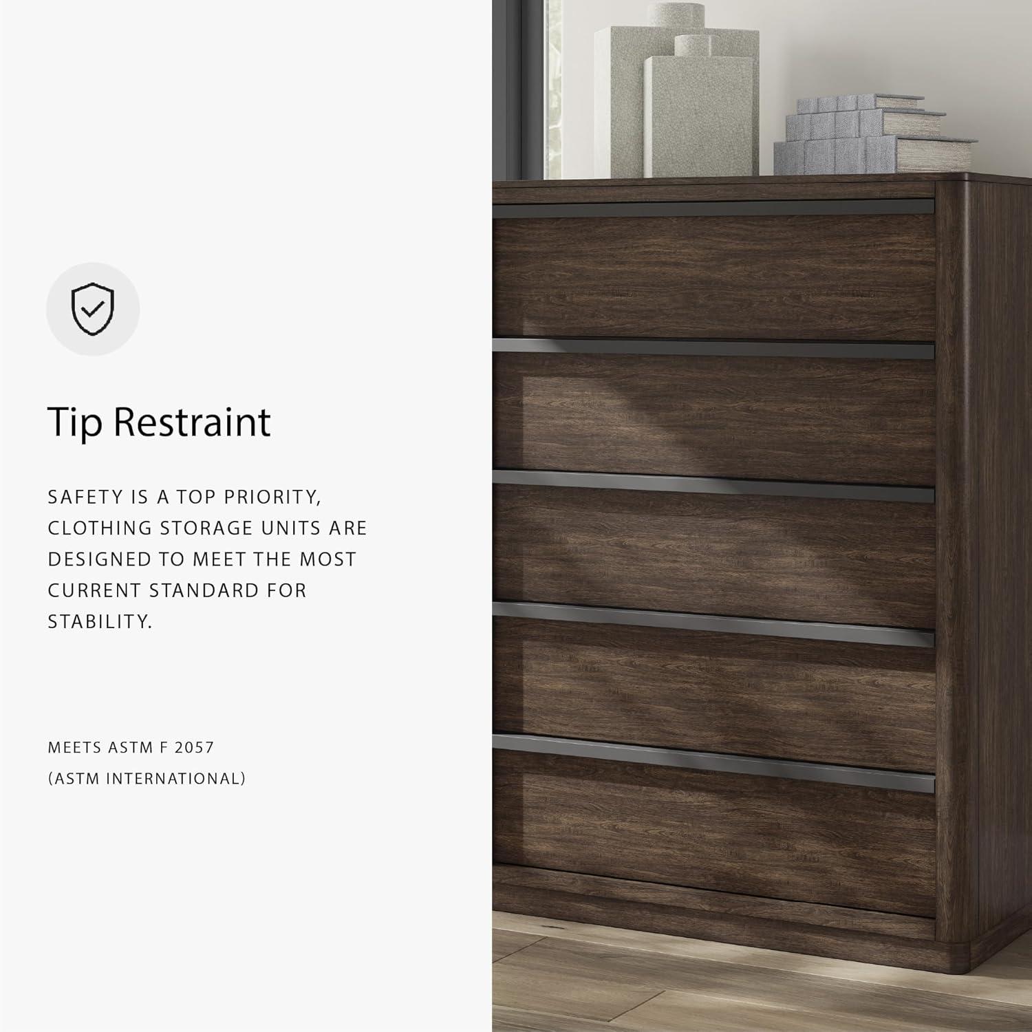 imageSignature Design by Ashley Cielden Coastal 6Drawer Dresser BronzeTone Knobs Safety Stop Textured Cane Details 6201quot W x 1965quot D x 3567quot H Light BrownBrown