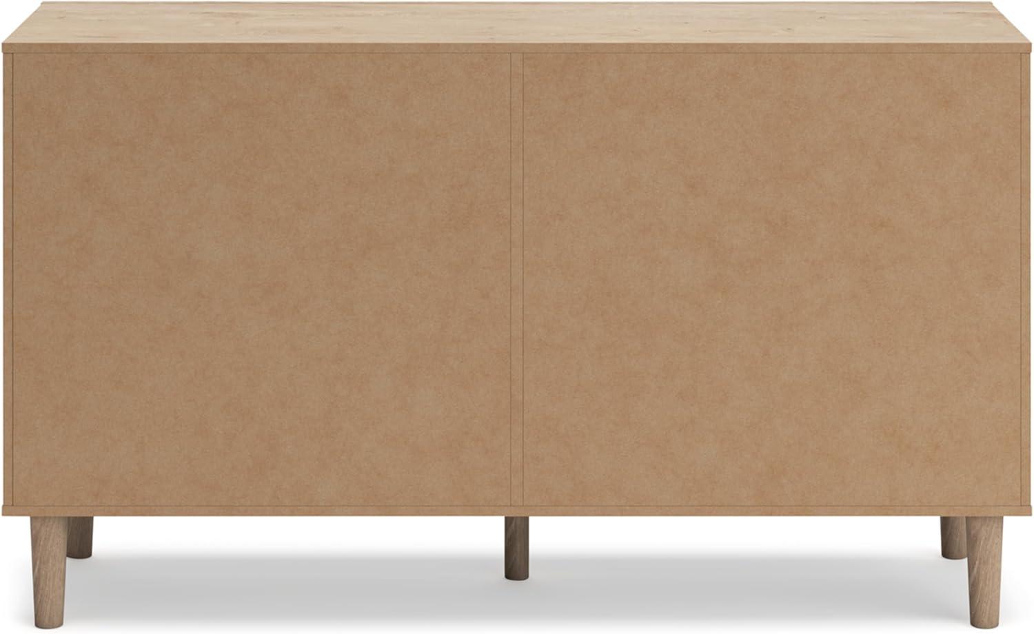 imageSignature Design by Ashley Cielden Coastal 6Drawer Dresser BronzeTone Knobs Safety Stop Textured Cane Details 6201quot W x 1965quot D x 3567quot H Light BrownLight Brown