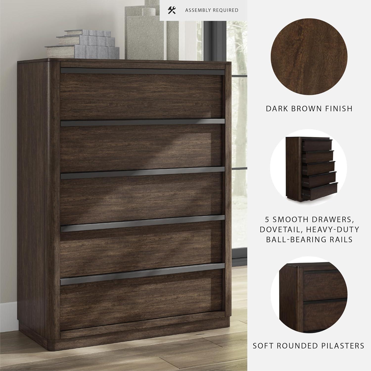 imageSignature Design by Ashley Cielden Coastal 6Drawer Dresser BronzeTone Knobs Safety Stop Textured Cane Details 6201quot W x 1965quot D x 3567quot H Light BrownBrown