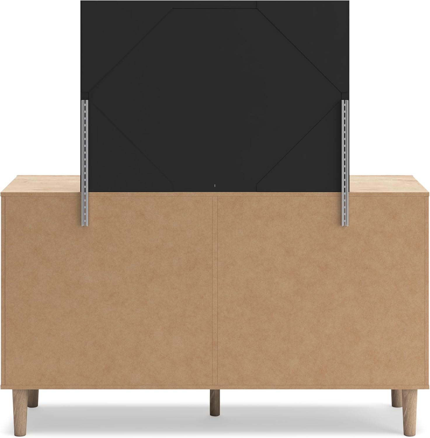 imageSignature Design by Ashley Cielden Coastal 6Drawer Dresser BronzeTone Knobs Safety Stop Textured Cane Details 6201quot W x 1965quot D x 3567quot H Light BrownLight Brown