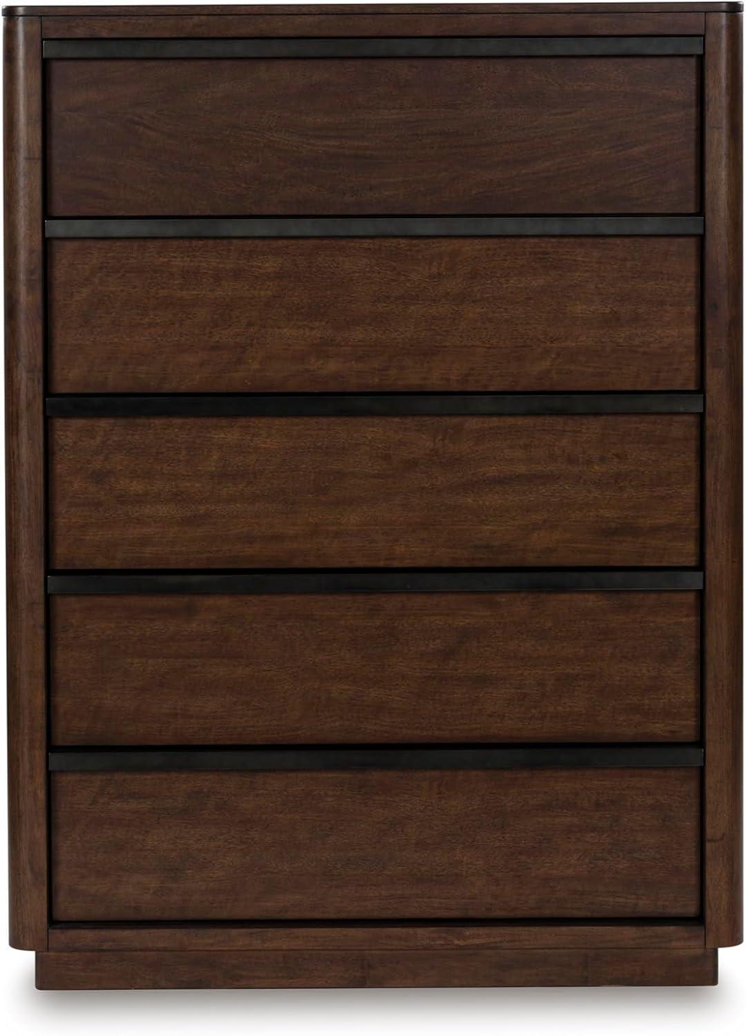 imageSignature Design by Ashley Cielden Coastal 6Drawer Dresser BronzeTone Knobs Safety Stop Textured Cane Details 6201quot W x 1965quot D x 3567quot H Light BrownBrown