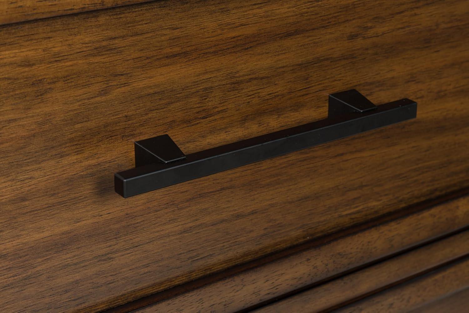 imageSignature Design by Ashley Cielden Coastal 6Drawer Dresser BronzeTone Knobs Safety Stop Textured Cane Details 6201quot W x 1965quot D x 3567quot H Light BrownMedium Brown