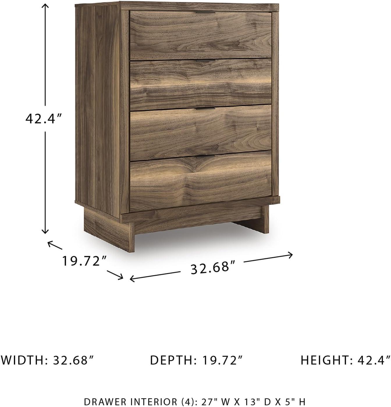 imageSignature Design by Ashley Cielden Coastal 6Drawer Dresser BronzeTone Knobs Safety Stop Textured Cane Details 6201quot W x 1965quot D x 3567quot H Light BrownRustic Brown