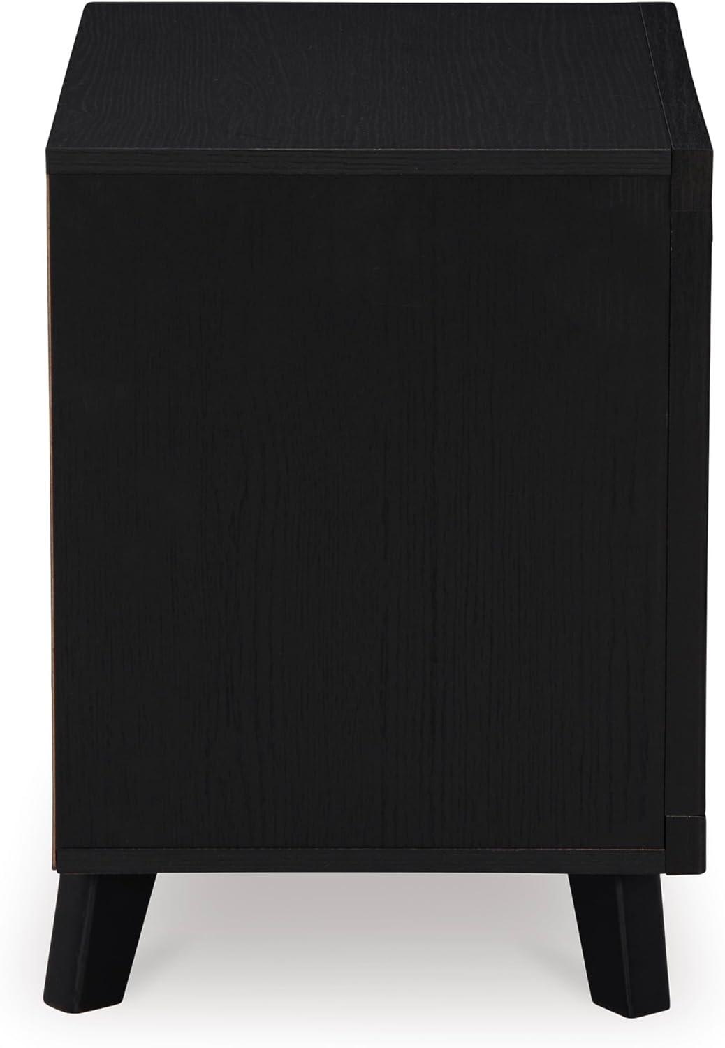 imageSignature Design by Ashley Danziar Modern 2 Drawer Nightstand with Wireless Charging and USB Ports 2437quot Tall Black