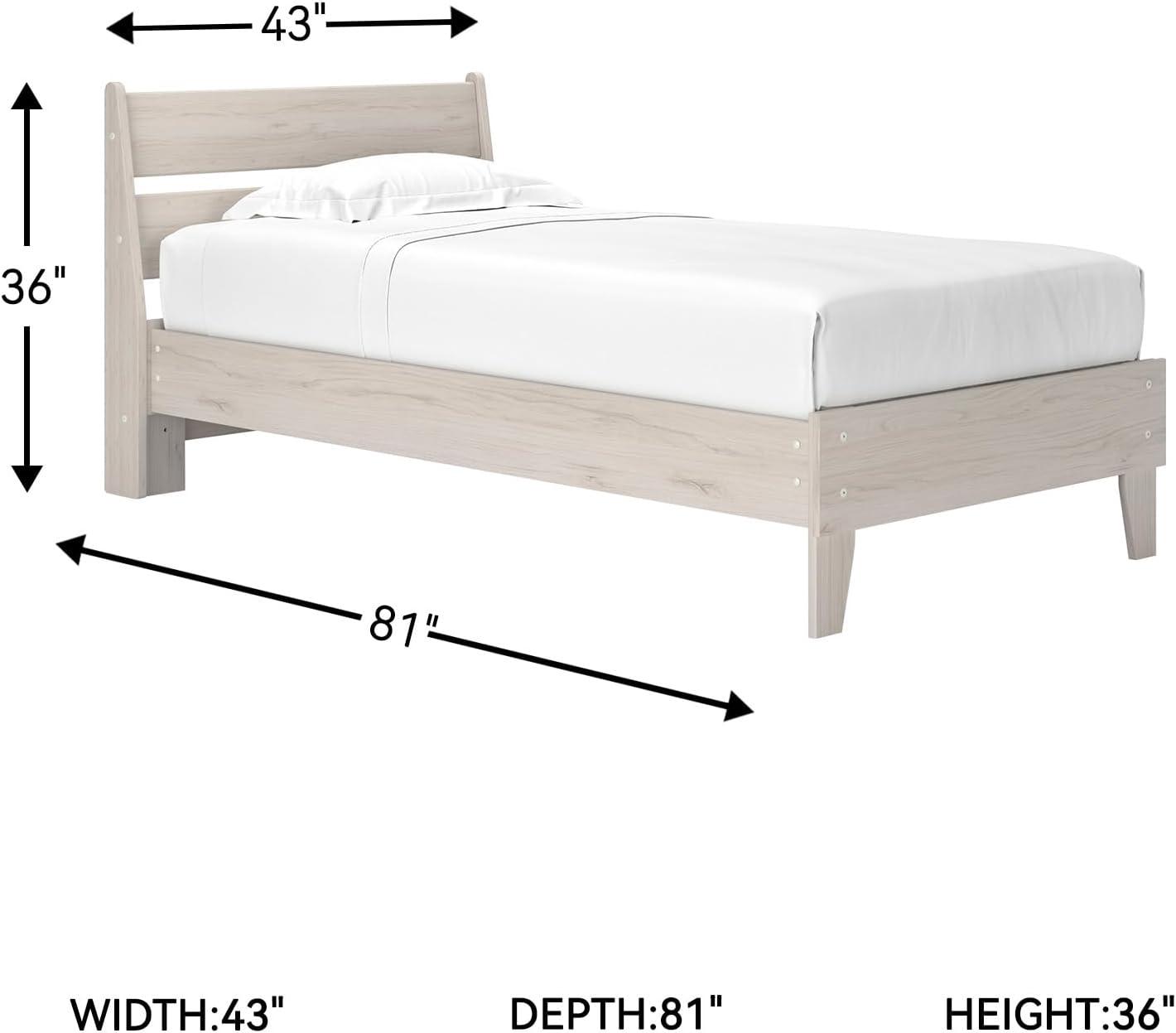 imageSignature Design by Ashley Deanlow MidCentury Modern Full Bookcase Storage Floor Bed No Foundation or Box Spring Needed Wood 26quot High Light BrownNatural