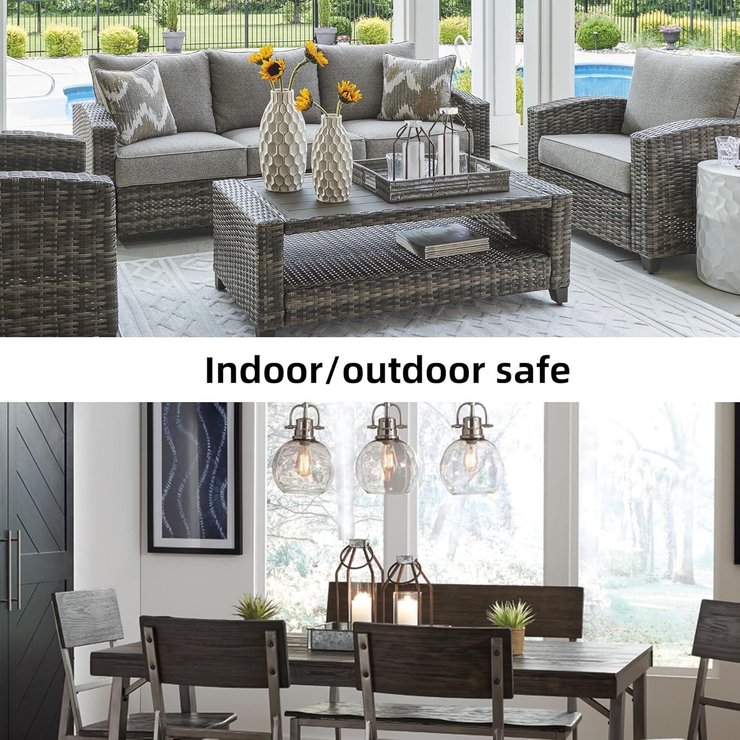 imageSignature Design by Ashley Diedrick Rustic Lantern Set of 2 IndoorOutdoor Galvanized Metal Antiqued Finish Glass Shade Holds 3 in Pillar Candles Not Included 19quot ampamp17quot Gray and BlackRustic