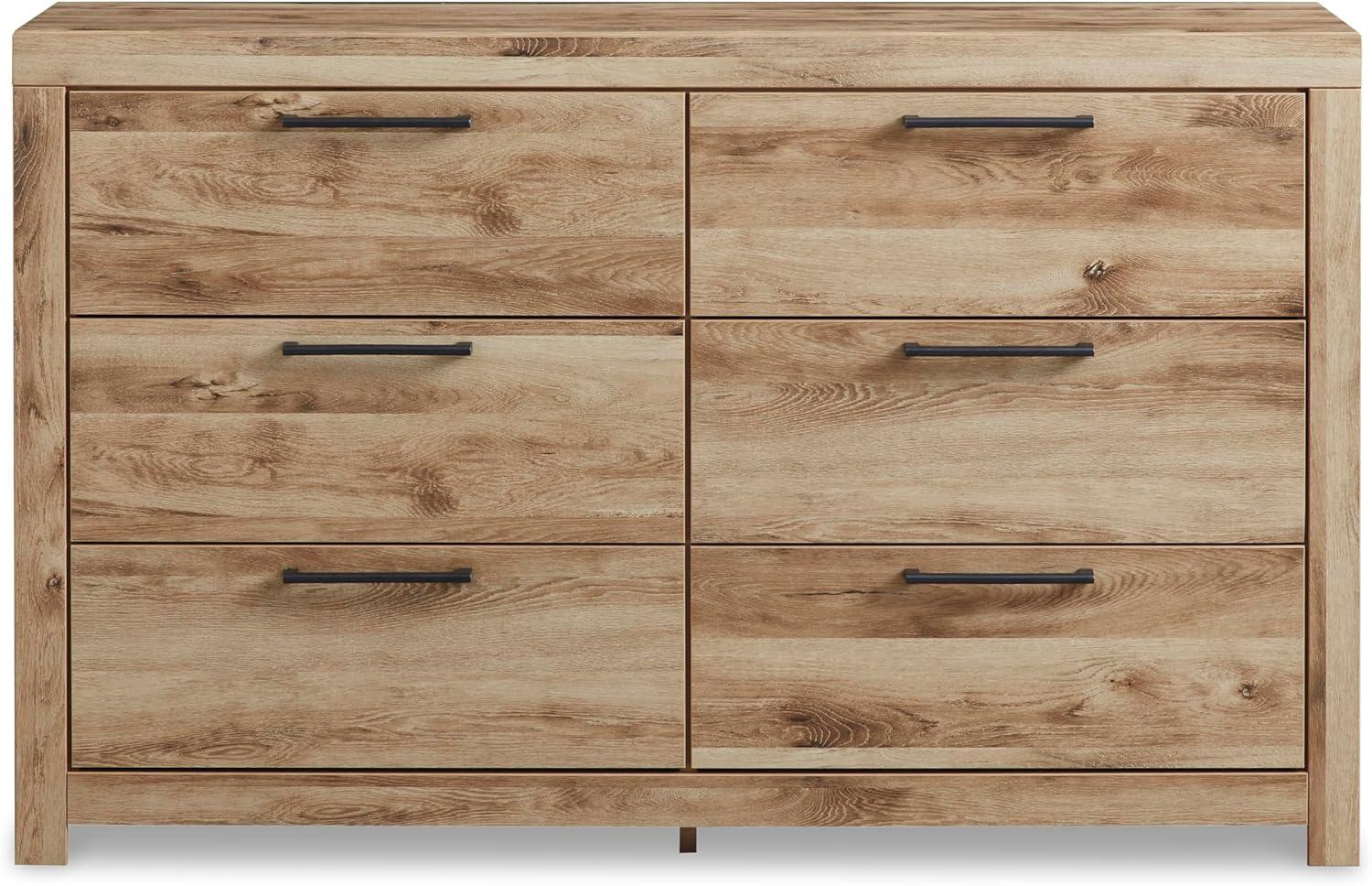 imageSignature Design by Ashley Drystan 6 Drawer Dresser Largescale Hardware Smoothgliding Drawers Wood 587quot W x 1531quot D x 3646quot H Weatherworn BrownLight Brown
