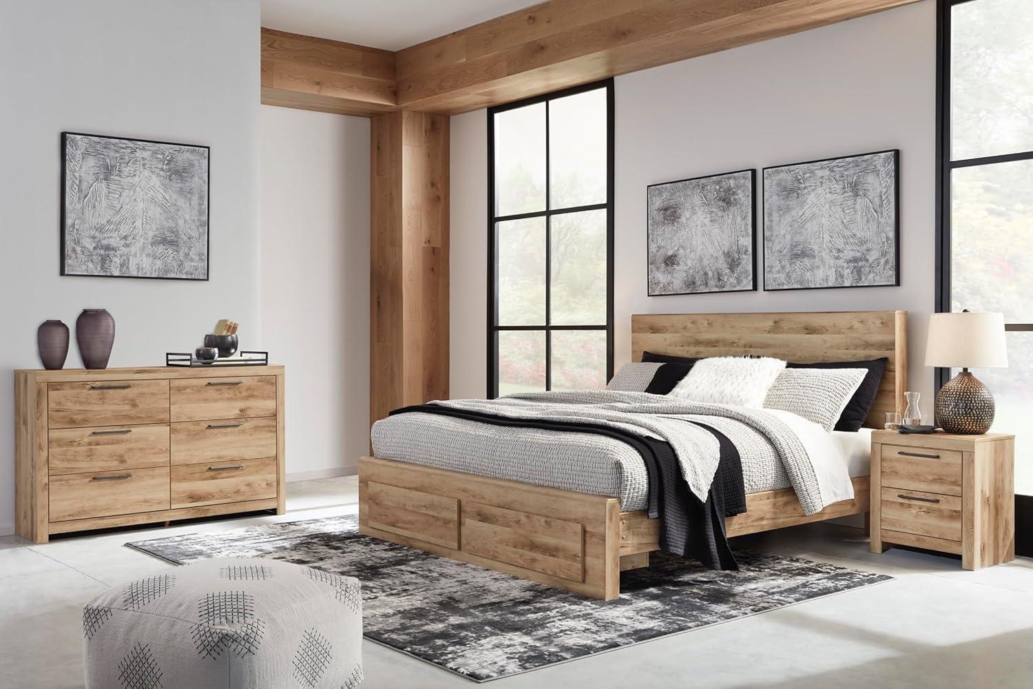 imageSignature Design by Ashley Drystan 6 Drawer Dresser Largescale Hardware Smoothgliding Drawers Wood 587quot W x 1531quot D x 3646quot H Weatherworn BrownLight Brown