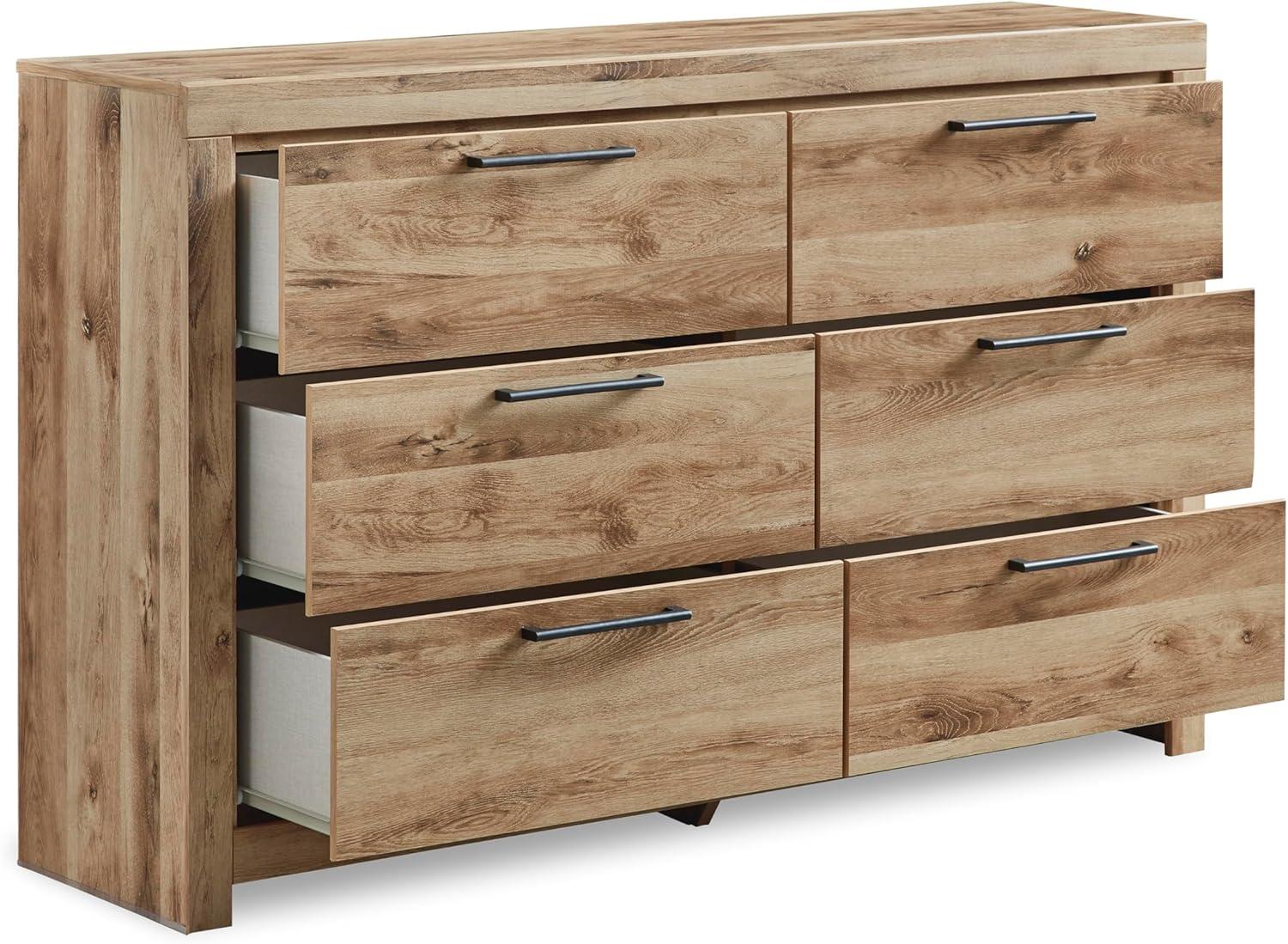 imageSignature Design by Ashley Drystan 6 Drawer Dresser Largescale Hardware Smoothgliding Drawers Wood 587quot W x 1531quot D x 3646quot H Weatherworn BrownLight Brown