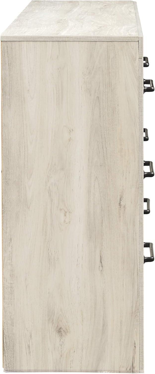 imageSignature Design by Ashley Drystan 6 Drawer Dresser Largescale Hardware Smoothgliding Drawers Wood 587quot W x 1531quot D x 3646quot H Weatherworn BrownWhitewash