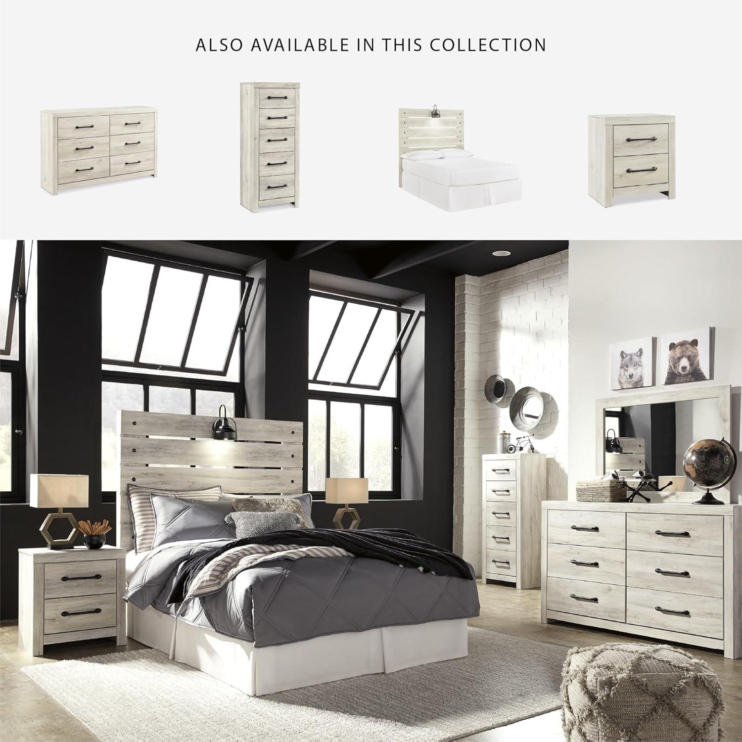 imageSignature Design by Ashley Drystan 6 Drawer Dresser Largescale Hardware Smoothgliding Drawers Wood 587quot W x 1531quot D x 3646quot H Weatherworn BrownWhitewash