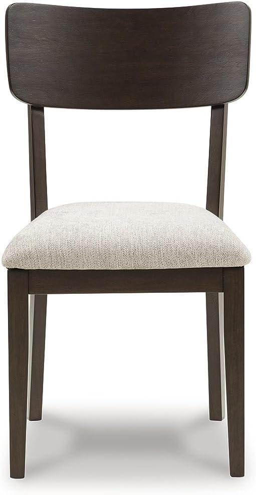 imageSignature Design by Ashley Favelon Casual Upholstered Dining Chair Set of 2 Beige ampamp Dark Brown