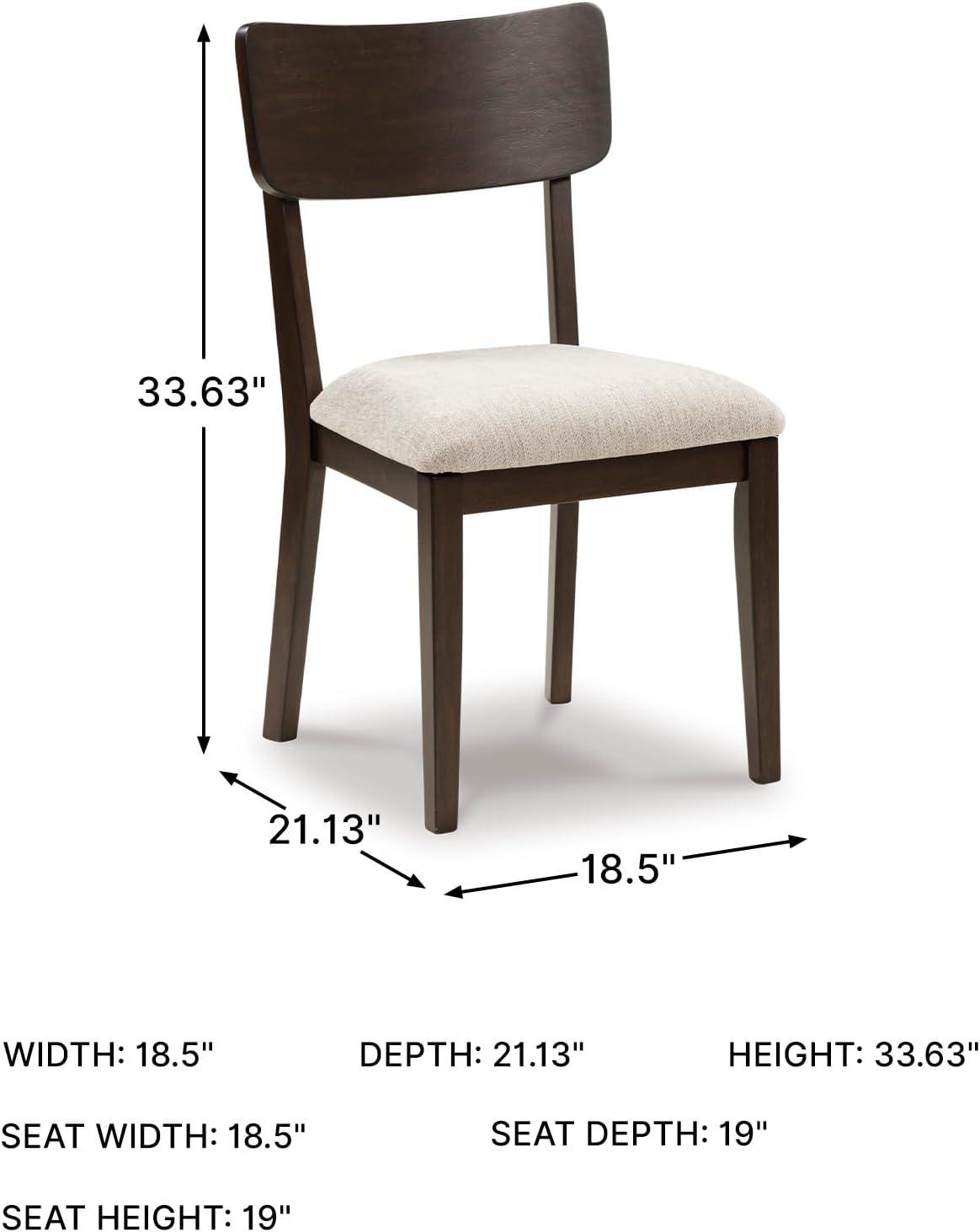 imageSignature Design by Ashley Favelon Casual Upholstered Dining Chair Set of 2 Beige ampamp Dark Brown