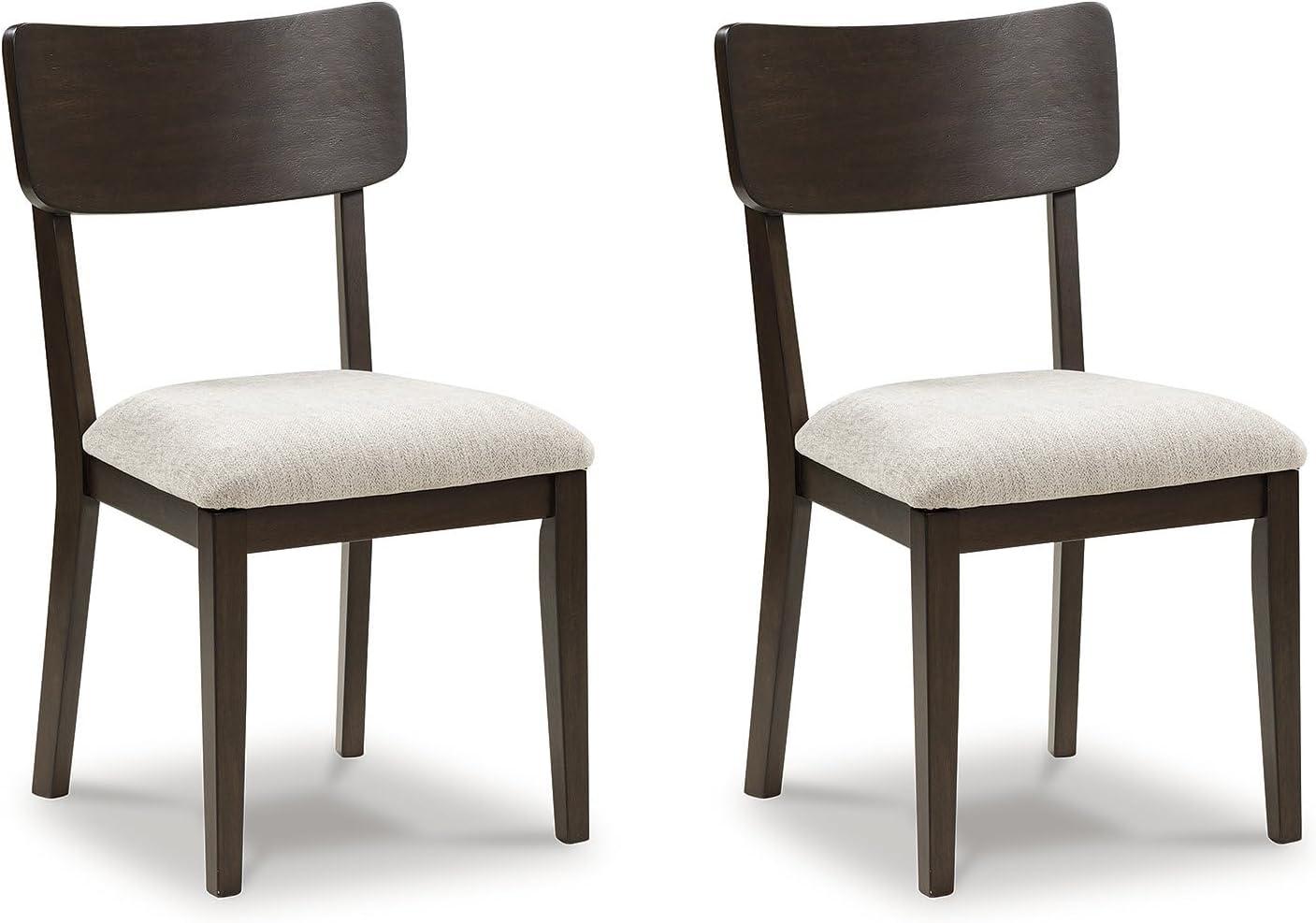 imageSignature Design by Ashley Favelon Casual Upholstered Dining Chair Set of 2 Beige ampamp Dark Brown