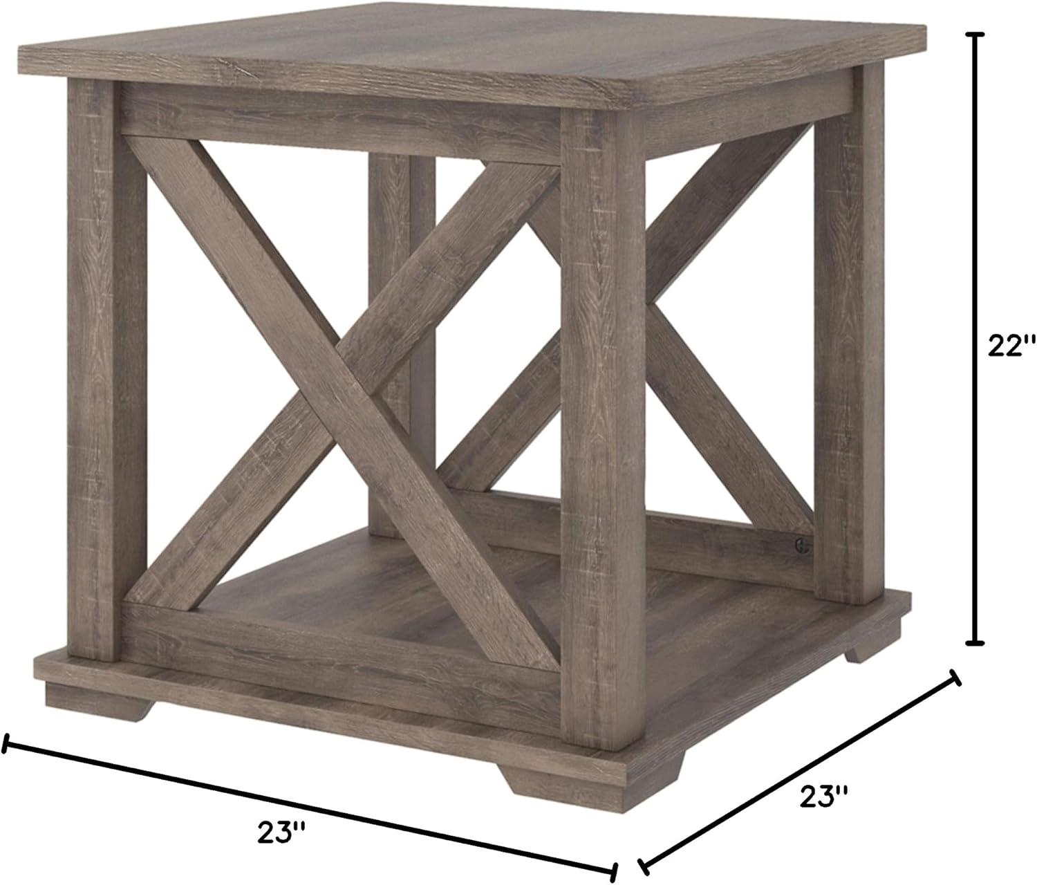 imageSignature Design by Ashley Freedan Rustic Farmhouse End Table GrayGrey