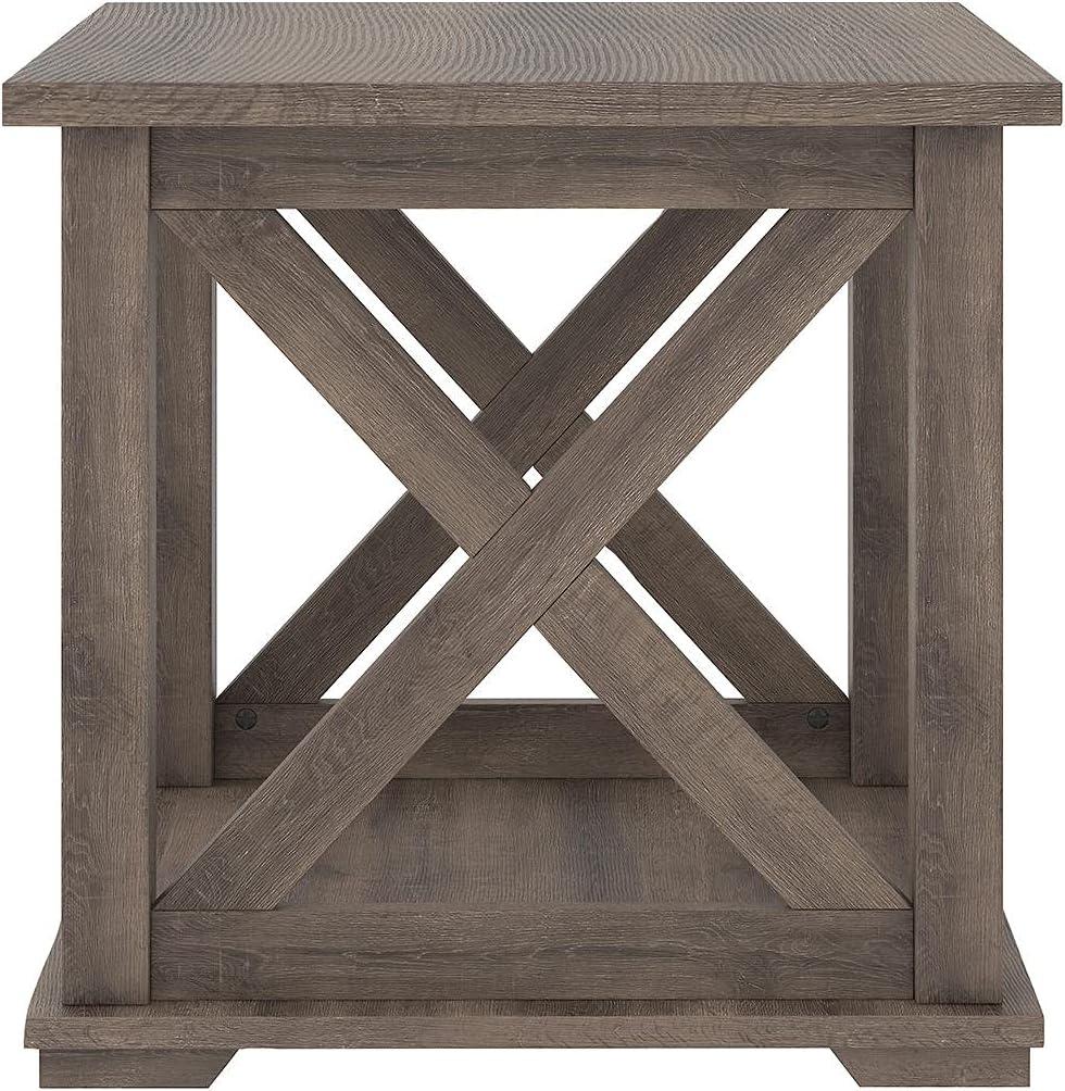 imageSignature Design by Ashley Freedan Rustic Farmhouse End Table GrayGrey