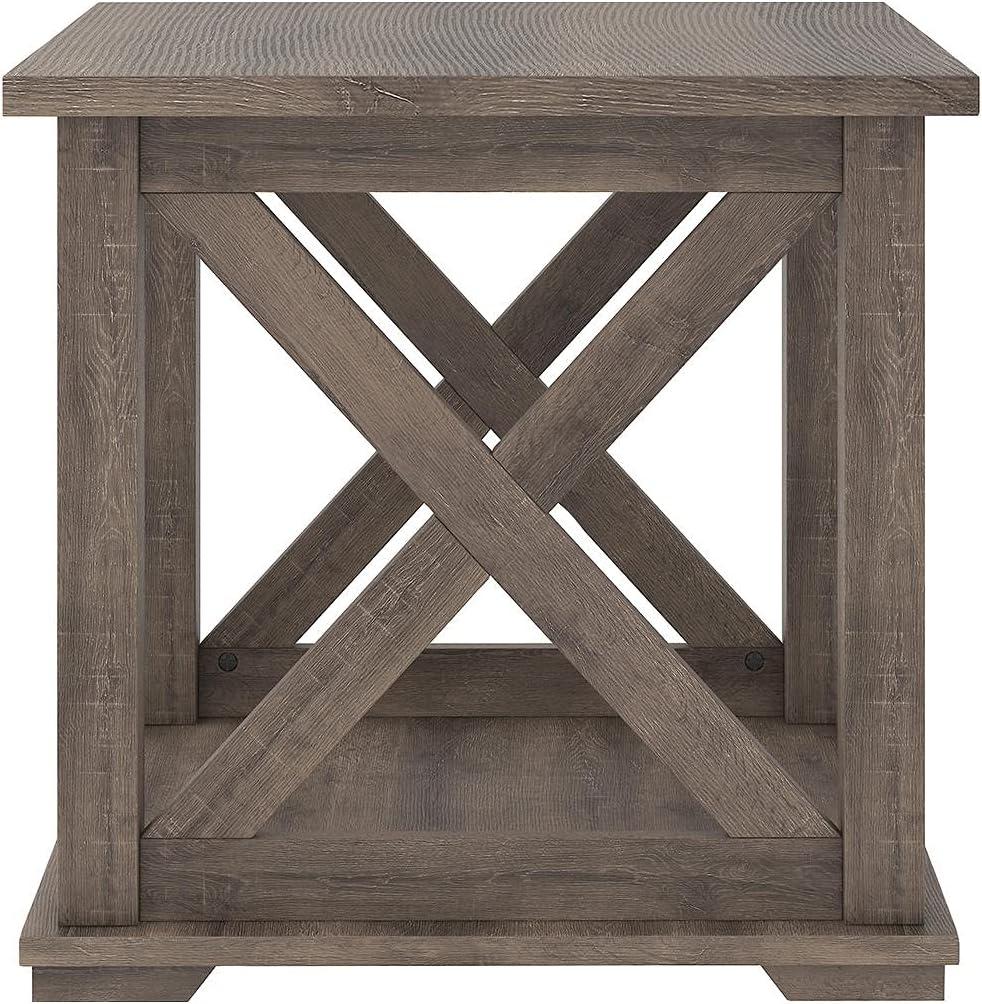 imageSignature Design by Ashley Freedan Rustic Farmhouse End Table GrayGrey
