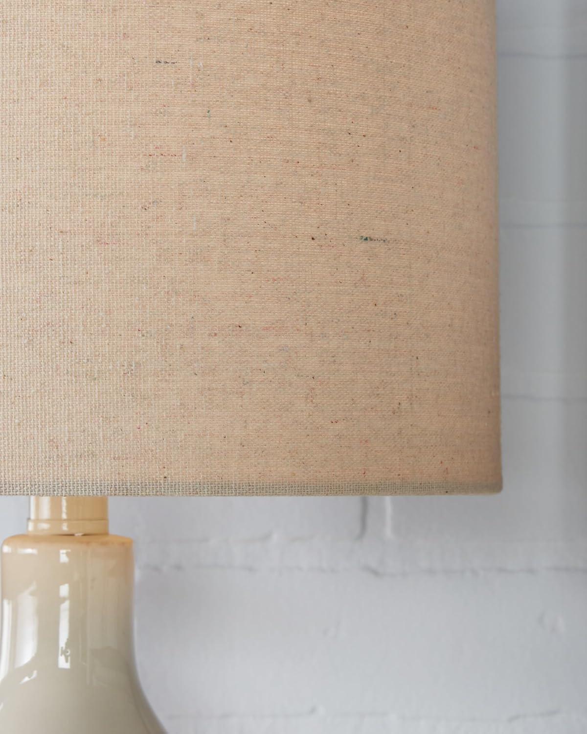 imageSignature Design by Ashley Garinton Contemporary Distressed Ceramic Table Lamp with OnOff Switch White ampamp Beige