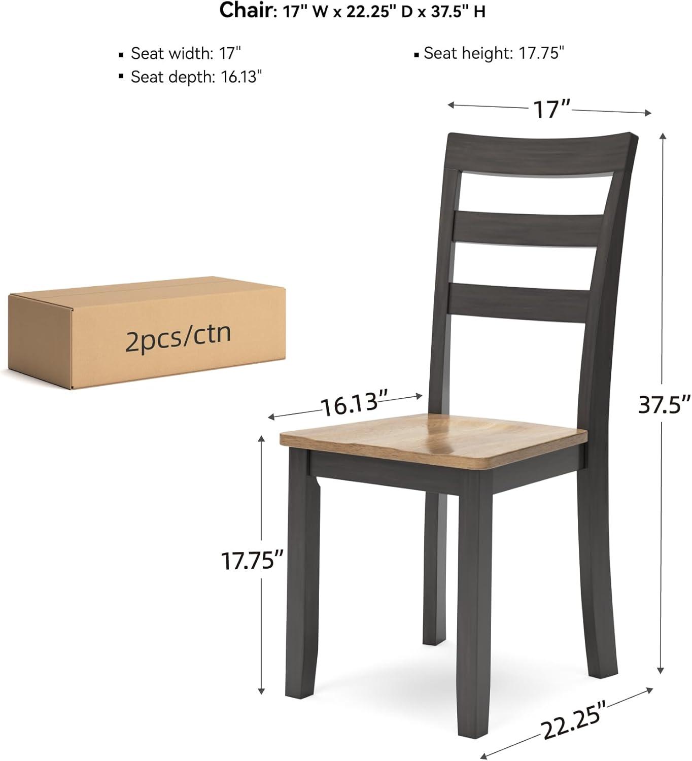 imageSignature Design by Ashley Gesthaven Modern Indoor Armless Dining Chair Set of 2 Solid Wood Frame Contoured Mango Wood Veneer Seat Adjustable Levelers Green ampamp Light BrownLight Brown Dark Brown