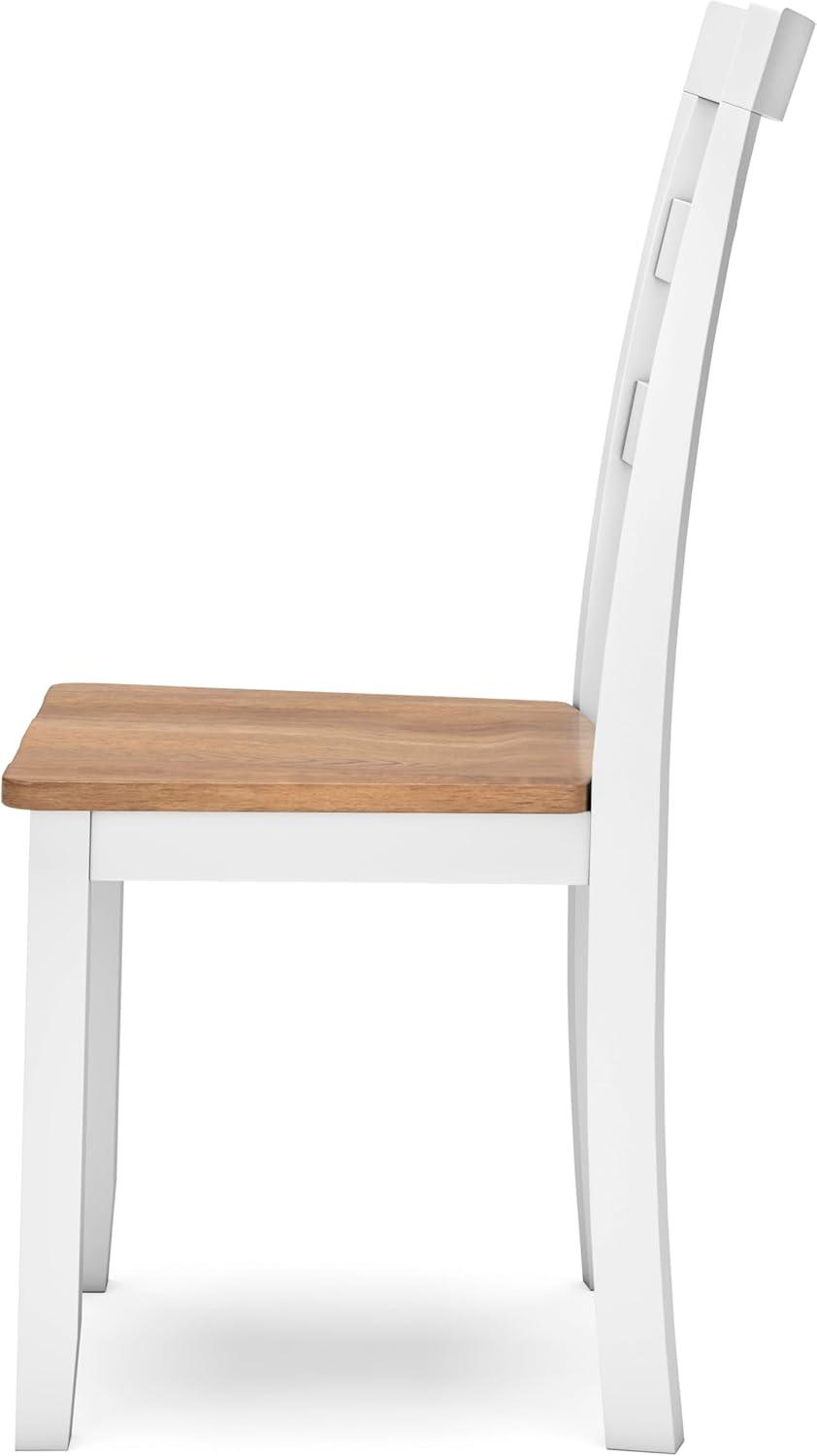 imageSignature Design by Ashley Gesthaven Modern Indoor Armless Dining Chair Set of 2 Solid Wood Frame Contoured Mango Wood Veneer Seat Adjustable Levelers Green ampamp Light BrownLight Brown White