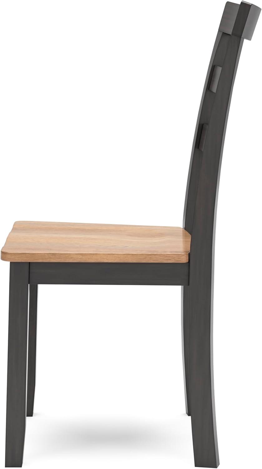 imageSignature Design by Ashley Gesthaven Modern Indoor Armless Dining Chair Set of 2 Solid Wood Frame Contoured Mango Wood Veneer Seat Adjustable Levelers Green ampamp Light BrownLight Brown Dark Brown