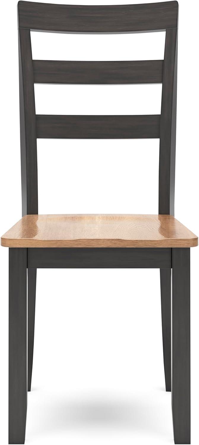 imageSignature Design by Ashley Gesthaven Modern Indoor Armless Dining Chair Set of 2 Solid Wood Frame Contoured Mango Wood Veneer Seat Adjustable Levelers Green ampamp Light BrownLight Brown Dark Brown