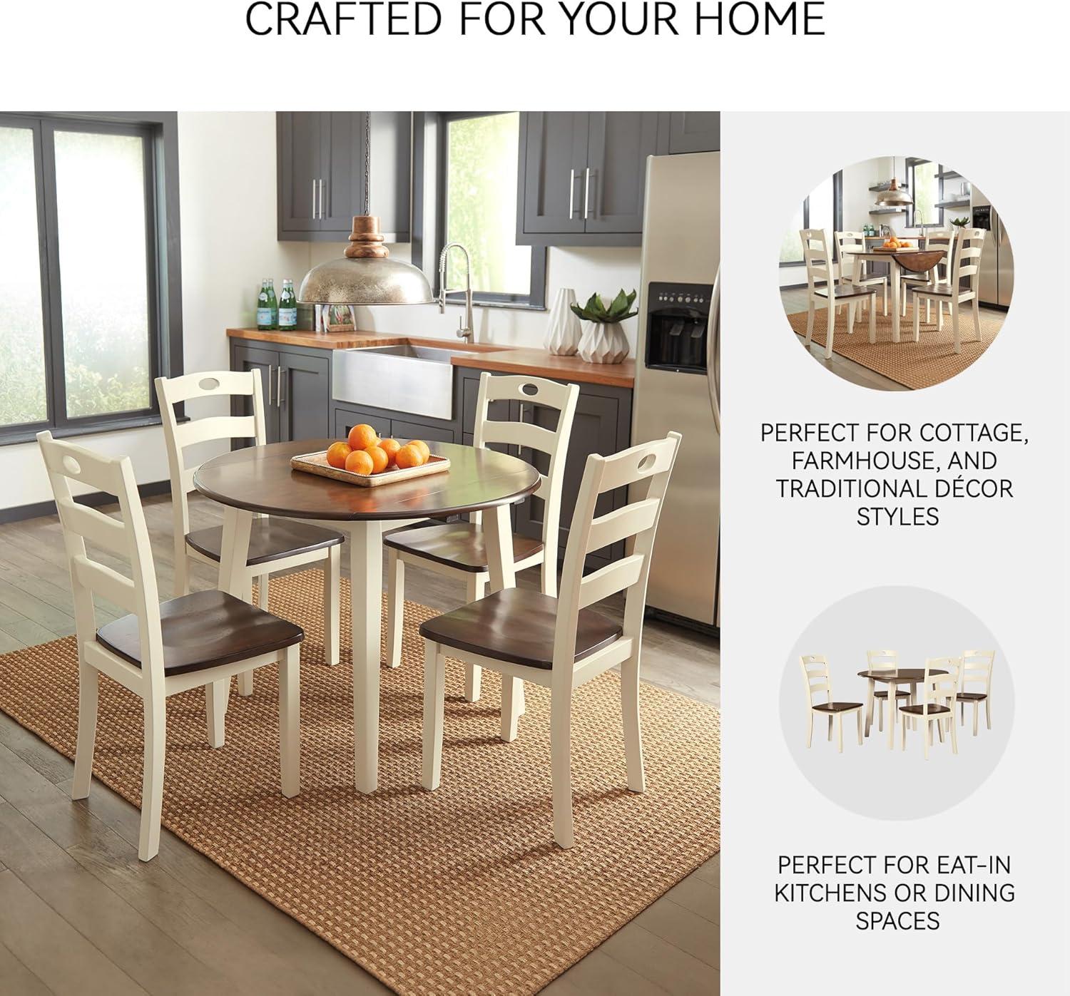imageSignature Design by Ashley Gesthaven Modern Indoor Armless Dining Chair Set of 2 Solid Wood Frame Contoured Mango Wood Veneer Seat Adjustable Levelers Green ampamp Light BrownCream Brown
