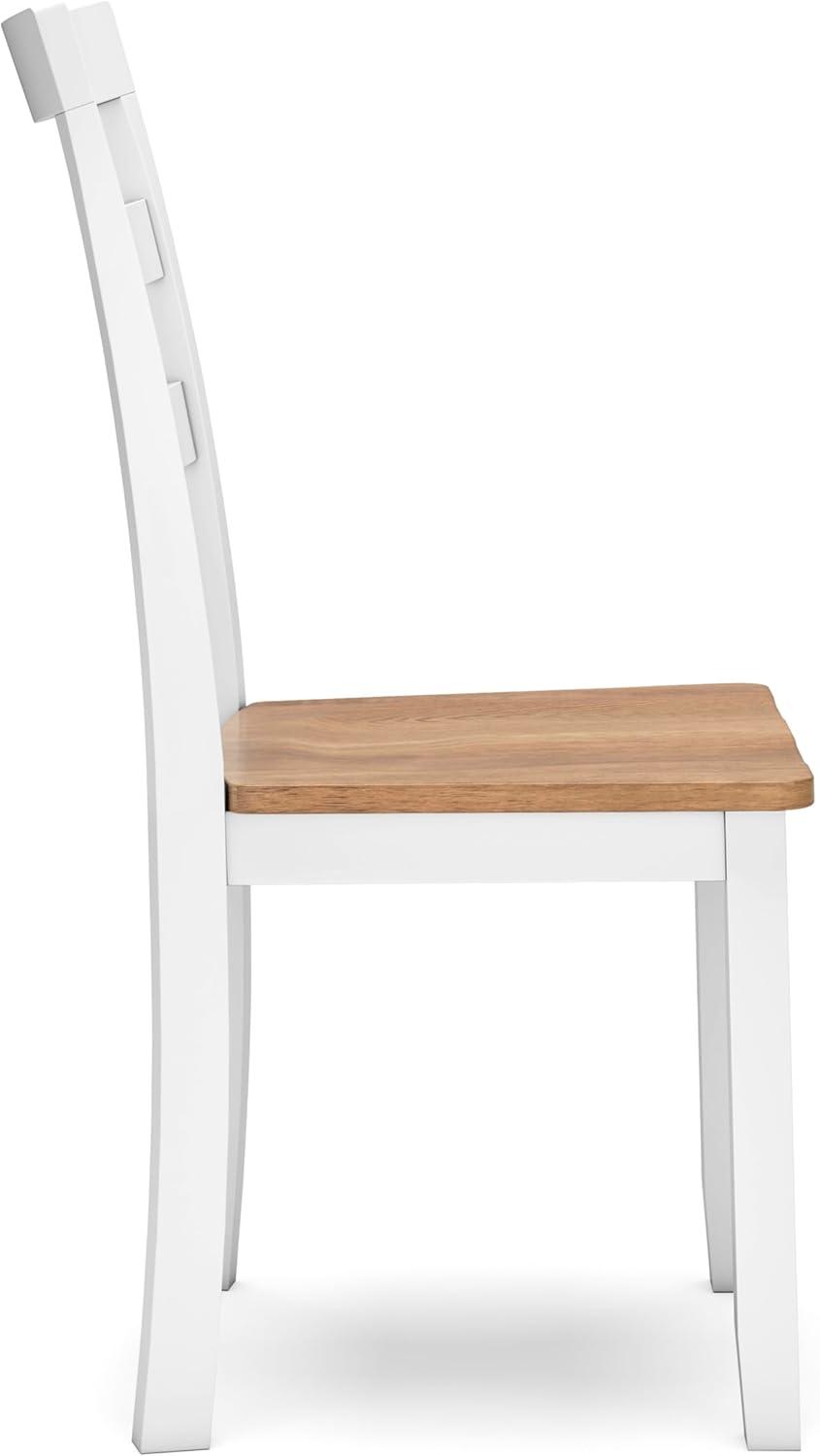 imageSignature Design by Ashley Gesthaven Modern Indoor Armless Dining Chair Set of 2 Solid Wood Frame Contoured Mango Wood Veneer Seat Adjustable Levelers Green ampamp Light BrownLight Brown White