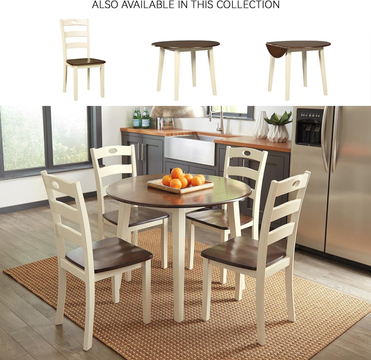 imageSignature Design by Ashley Gesthaven Modern Indoor Armless Dining Chair Set of 2 Solid Wood Frame Contoured Mango Wood Veneer Seat Adjustable Levelers Green ampamp Light BrownCream Brown