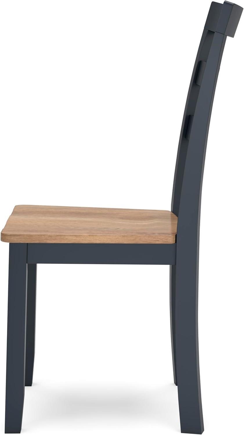imageSignature Design by Ashley Gesthaven Modern Indoor Armless Dining Chair Set of 2 Solid Wood Frame Contoured Mango Wood Veneer Seat Adjustable Levelers Green ampamp Light BrownLight Brown Blue