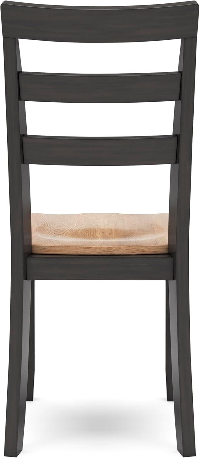 imageSignature Design by Ashley Gesthaven Modern Indoor Armless Dining Chair Set of 2 Solid Wood Frame Contoured Mango Wood Veneer Seat Adjustable Levelers Green ampamp Light BrownLight Brown Dark Brown