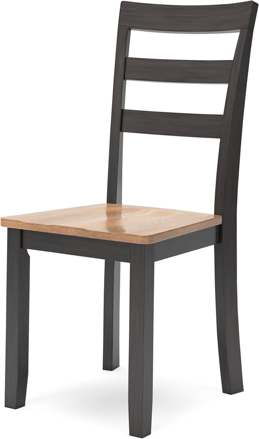 imageSignature Design by Ashley Gesthaven Modern Indoor Armless Dining Chair Set of 2 Solid Wood Frame Contoured Mango Wood Veneer Seat Adjustable Levelers Green ampamp Light BrownLight Brown Dark Brown