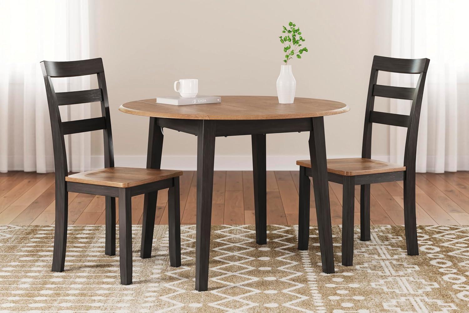 imageSignature Design by Ashley Gesthaven Modern Indoor Armless Dining Chair Set of 2 Solid Wood Frame Contoured Mango Wood Veneer Seat Adjustable Levelers Green ampamp Light BrownLight Brown Dark Brown