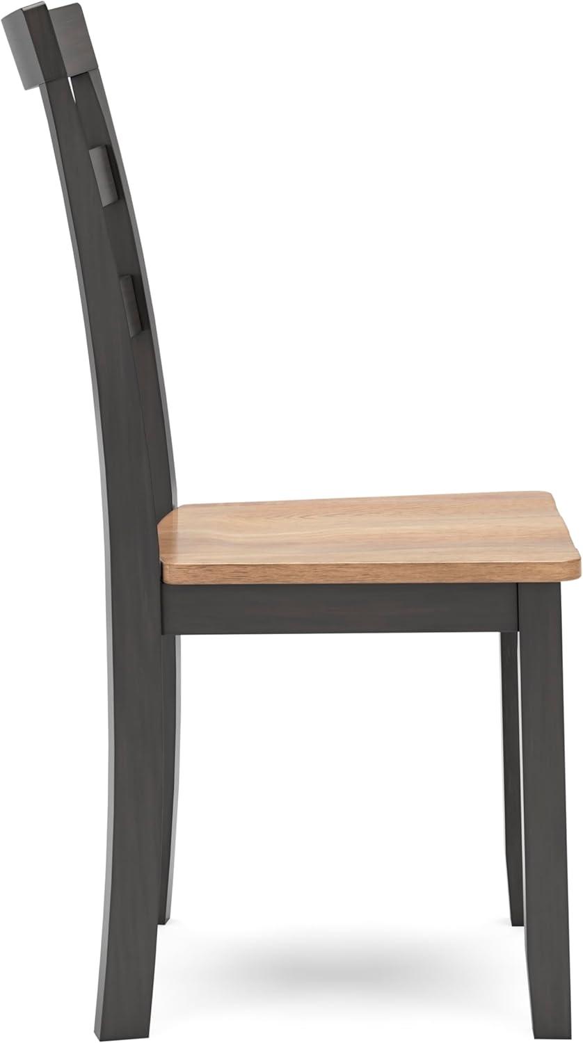 imageSignature Design by Ashley Gesthaven Modern Indoor Armless Dining Chair Set of 2 Solid Wood Frame Contoured Mango Wood Veneer Seat Adjustable Levelers Green ampamp Light BrownLight Brown Dark Brown