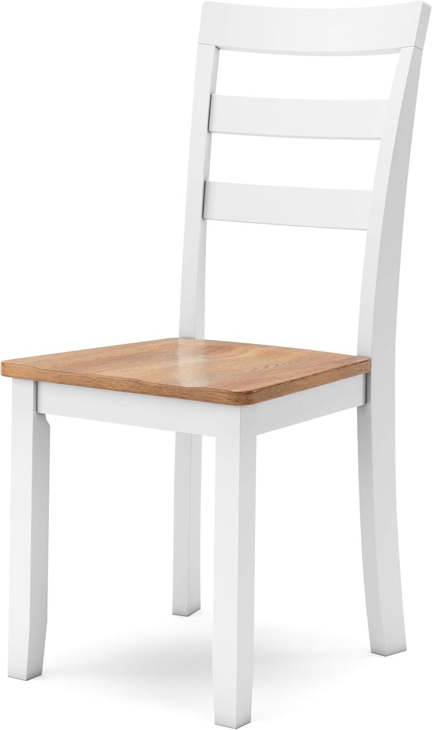 imageSignature Design by Ashley Gesthaven Modern Indoor Armless Dining Chair Set of 2 Solid Wood Frame Contoured Mango Wood Veneer Seat Adjustable Levelers Green ampamp Light BrownLight Brown White