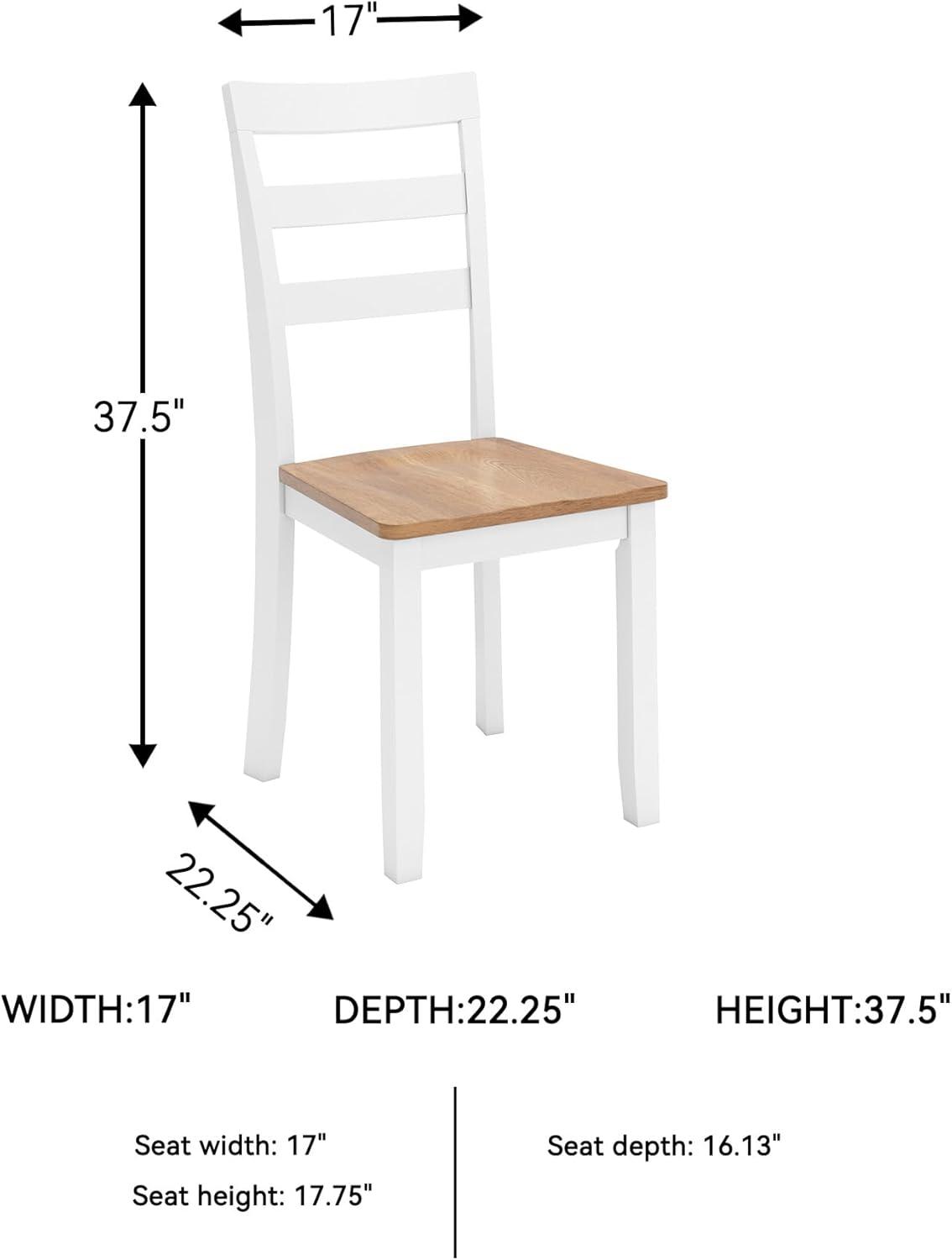 imageSignature Design by Ashley Gesthaven Modern Indoor Armless Dining Chair Set of 2 Solid Wood Frame Contoured Mango Wood Veneer Seat Adjustable Levelers Green ampamp Light BrownLight Brown White