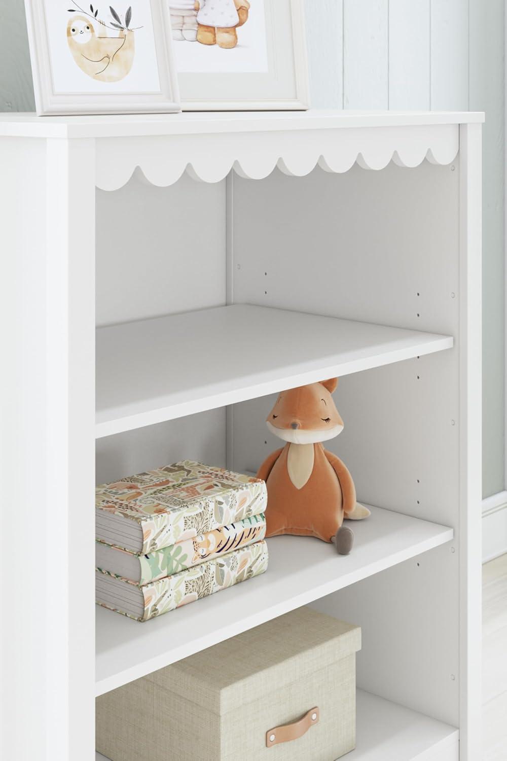 imageSignature Design by Ashley Hallityn Modern Freestanding 3Tier Bookcase with 2 Adjustable Shelves White