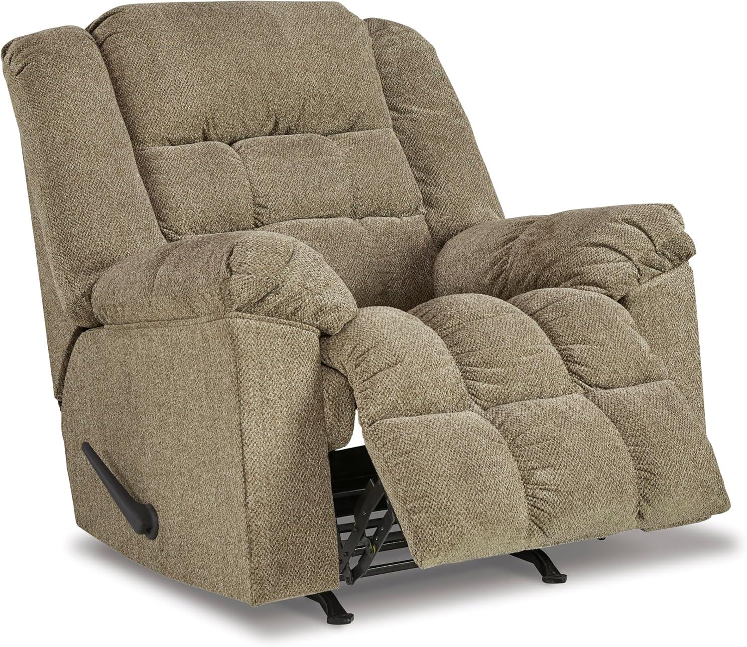 imageSignature Design by Ashley Kegler Contemporary Tufted Manual Rocker Recliner Light BrownBeige