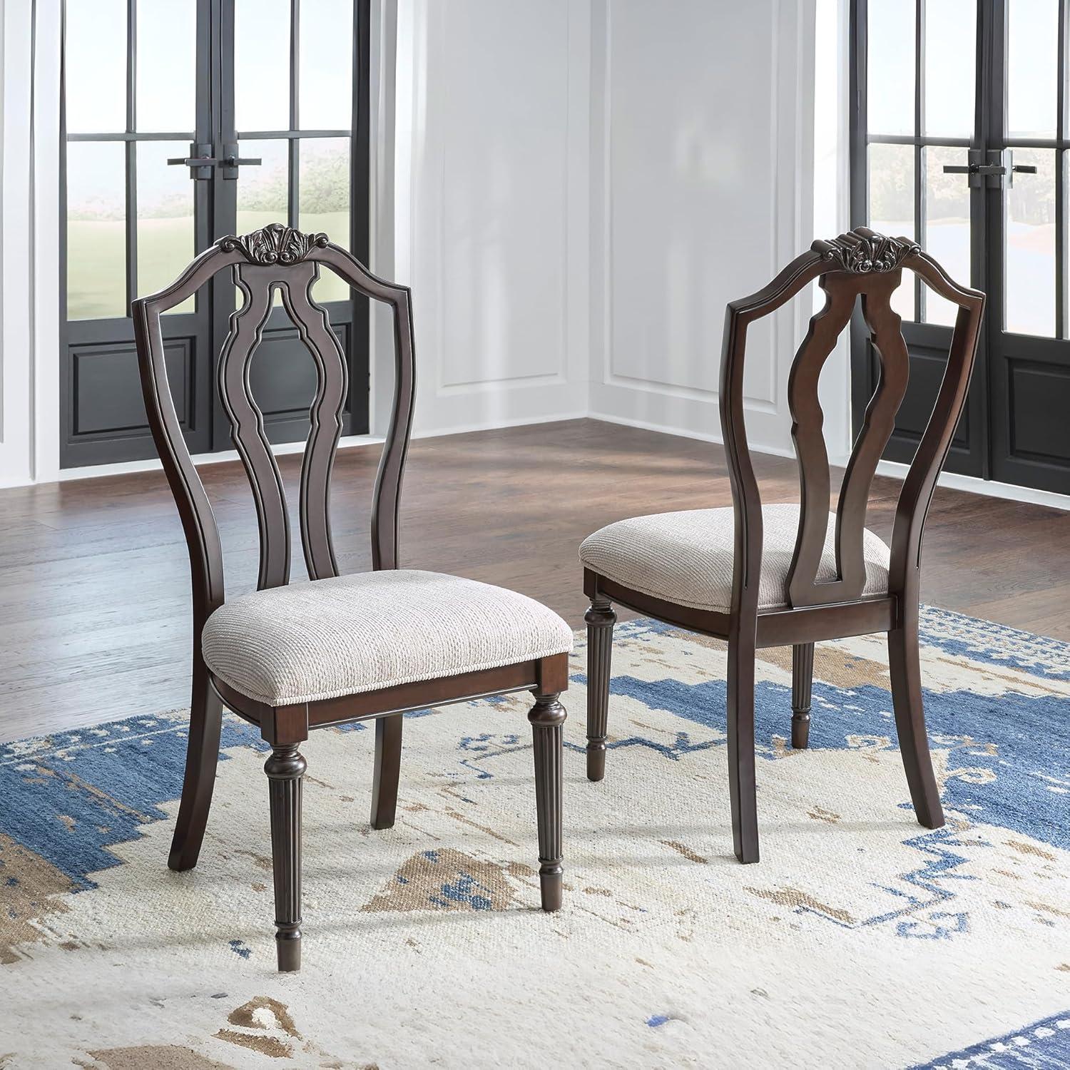 imageSignature Design by Ashley Lavinton Traditional Upholstered Dining Chairs Tan Set of 2