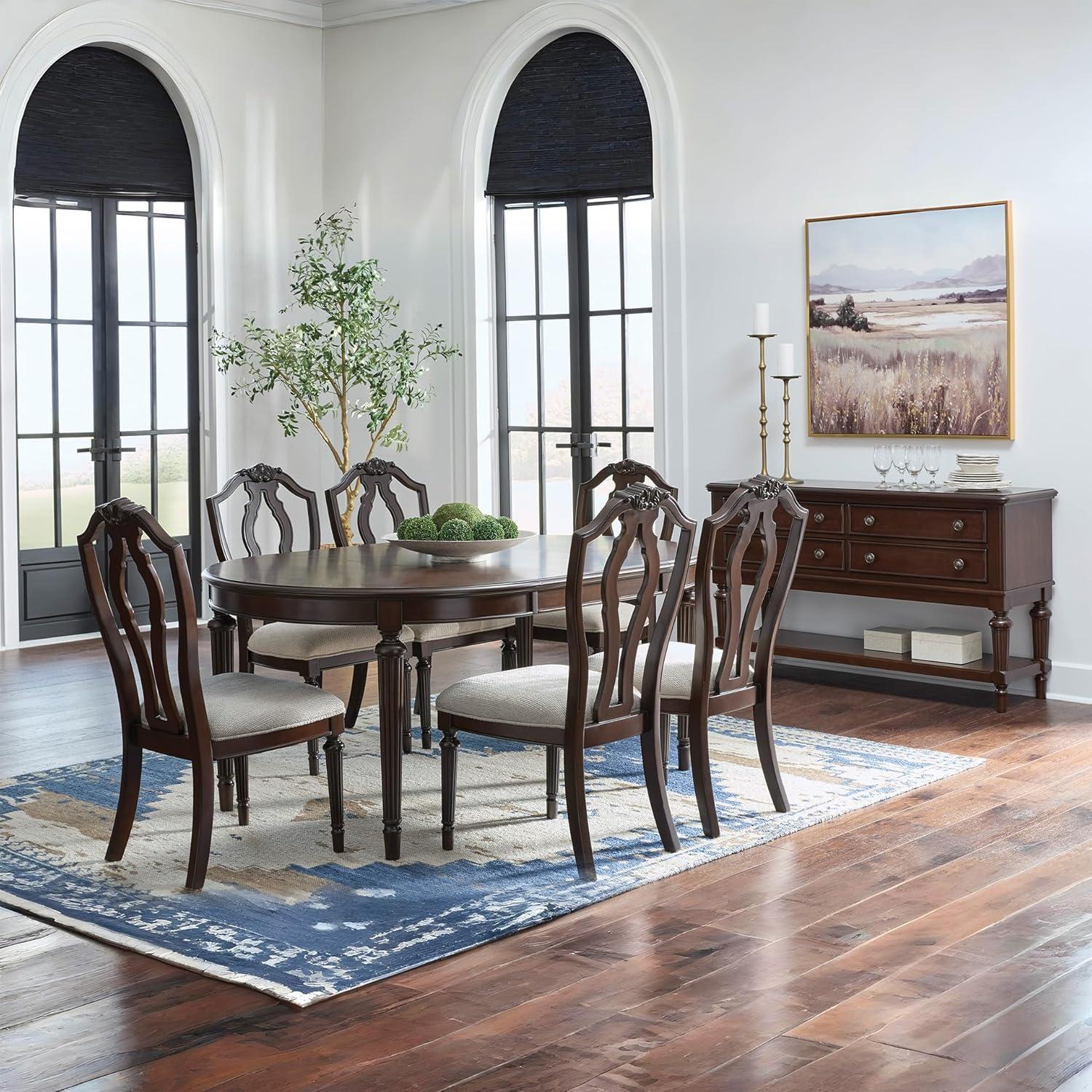 imageSignature Design by Ashley Lavinton Traditional Upholstered Dining Chairs Tan Set of 2