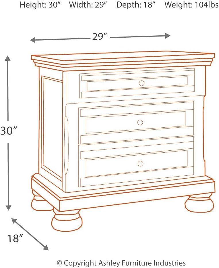 imageSignature Design by Ashley Lettner Modern Traditional 2 Drawer Nightstand 3013quot Tall Light GrayBrown