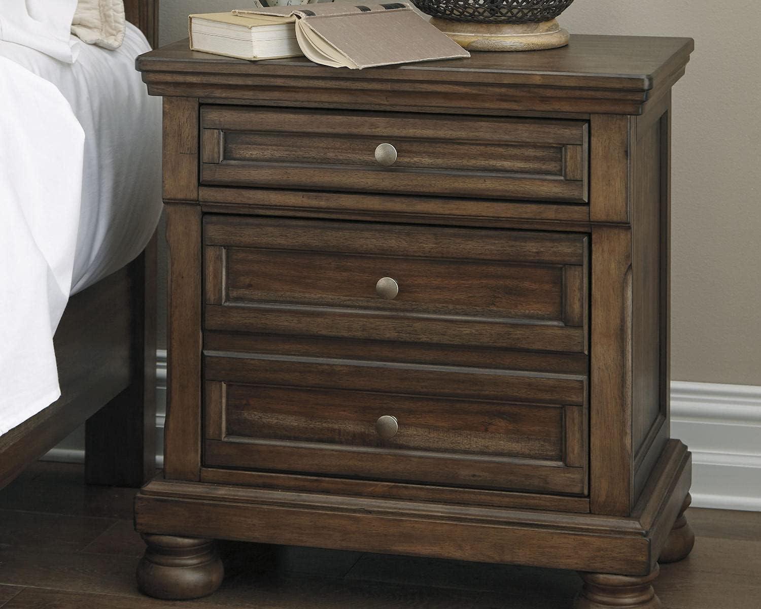imageSignature Design by Ashley Lettner Modern Traditional 2 Drawer Nightstand 3013quot Tall Light GrayBrown