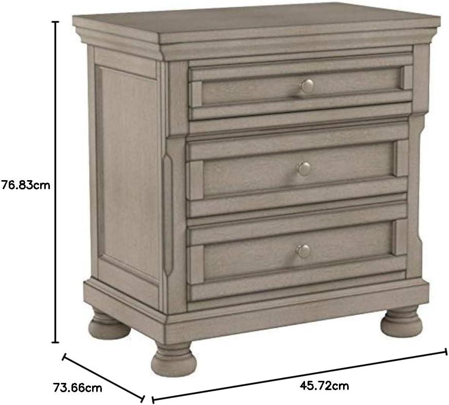 imageSignature Design by Ashley Lettner Modern Traditional 2 Drawer Nightstand 3013quot Tall Light GrayGraywash