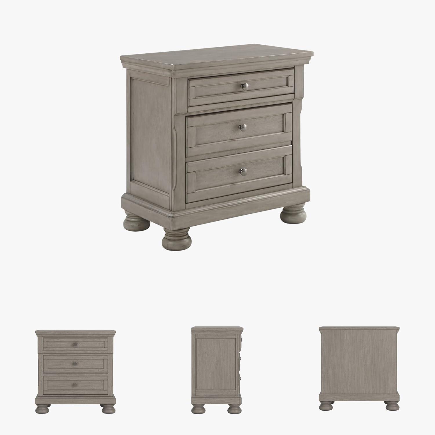 imageSignature Design by Ashley Lettner Modern Traditional 2 Drawer Nightstand 3013quot Tall Light GrayGraywash