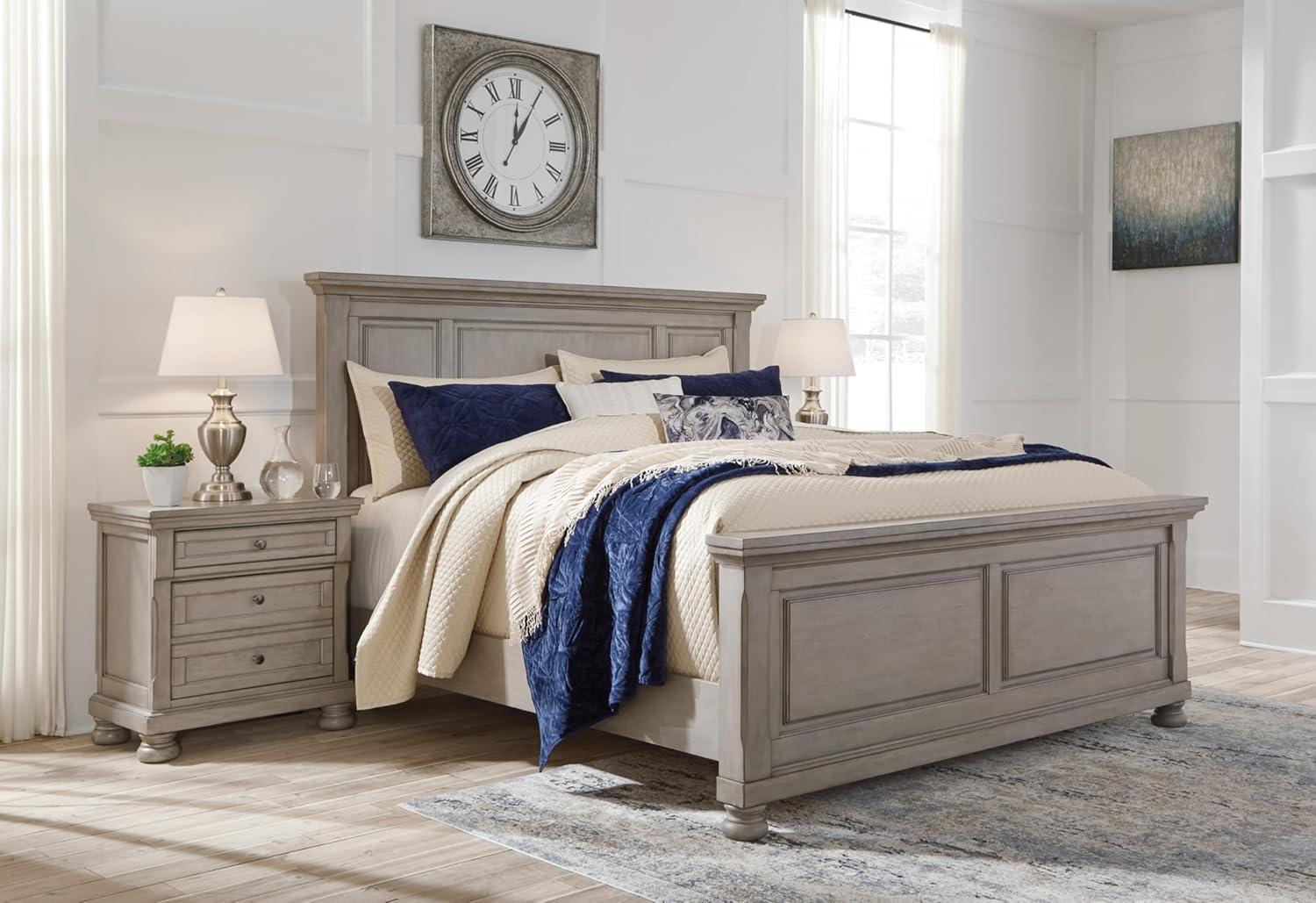 imageSignature Design by Ashley Lettner Traditional SmoothGliding 7Drawer Dresser and Mirror with Safety Stop FeltLined Top Drawers and PullOut Tray Light GrayLight Gray
