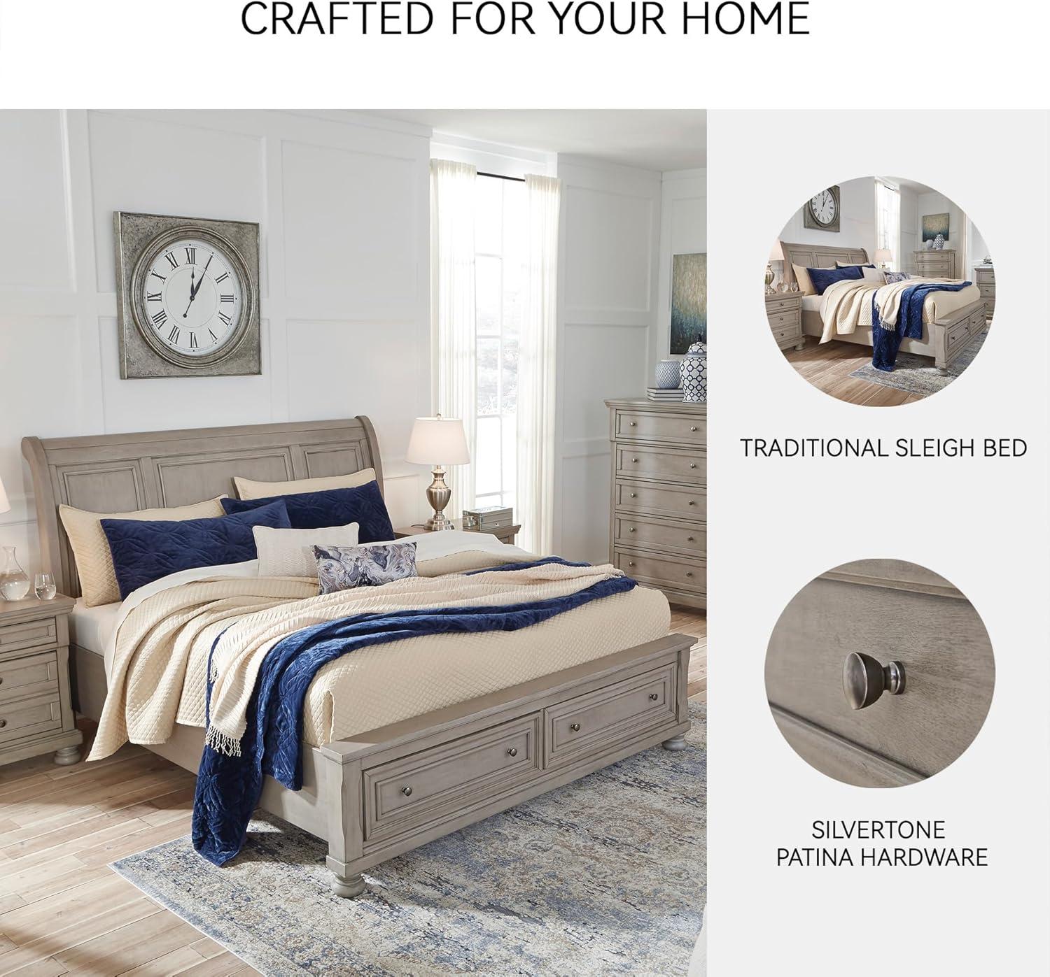 imageSignature Design by Ashley Lettner Traditional SmoothGliding 7Drawer Dresser and Mirror with Safety Stop FeltLined Top Drawers and PullOut Tray Light GrayLight Gray